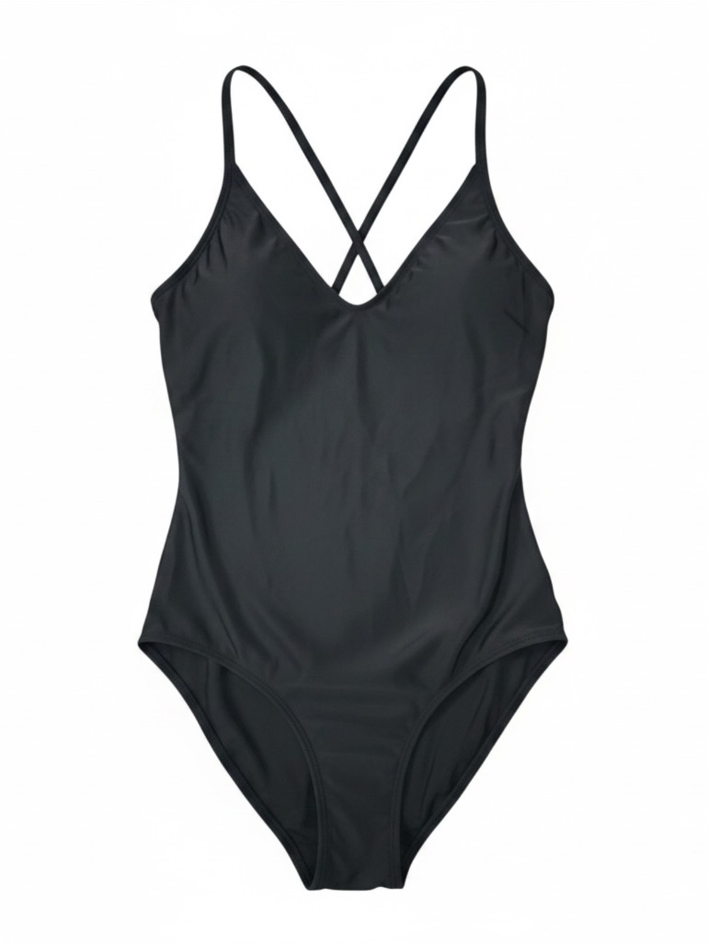 Aries Black One-Piece Swimsuit Lace-Up Crisscross Back